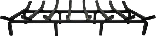 V-Shaped Fireplace Grate, 90 cm Outer Width, 8 Steel Bars