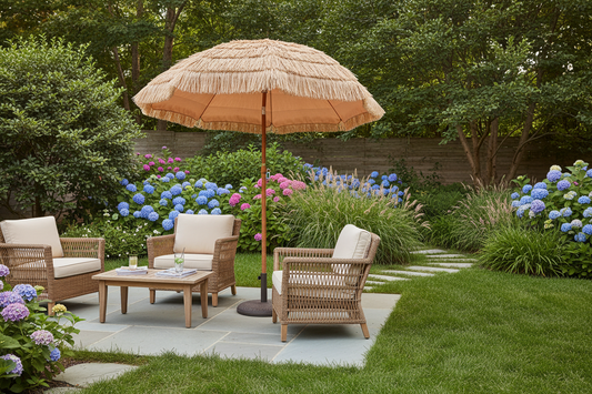 6 ft Thatched Tiki Patio Umbrella for Beach, Pool & Garden