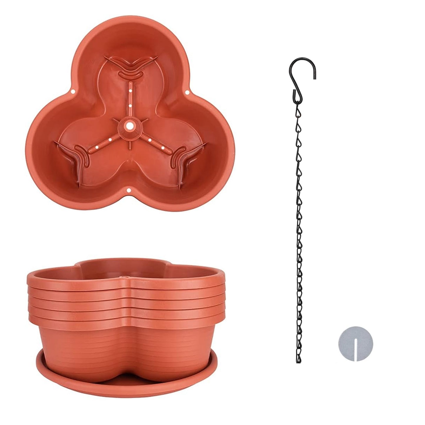 5-Tier Stackable Vertical Planter with Drainage & Hanging Chain β 13.4"