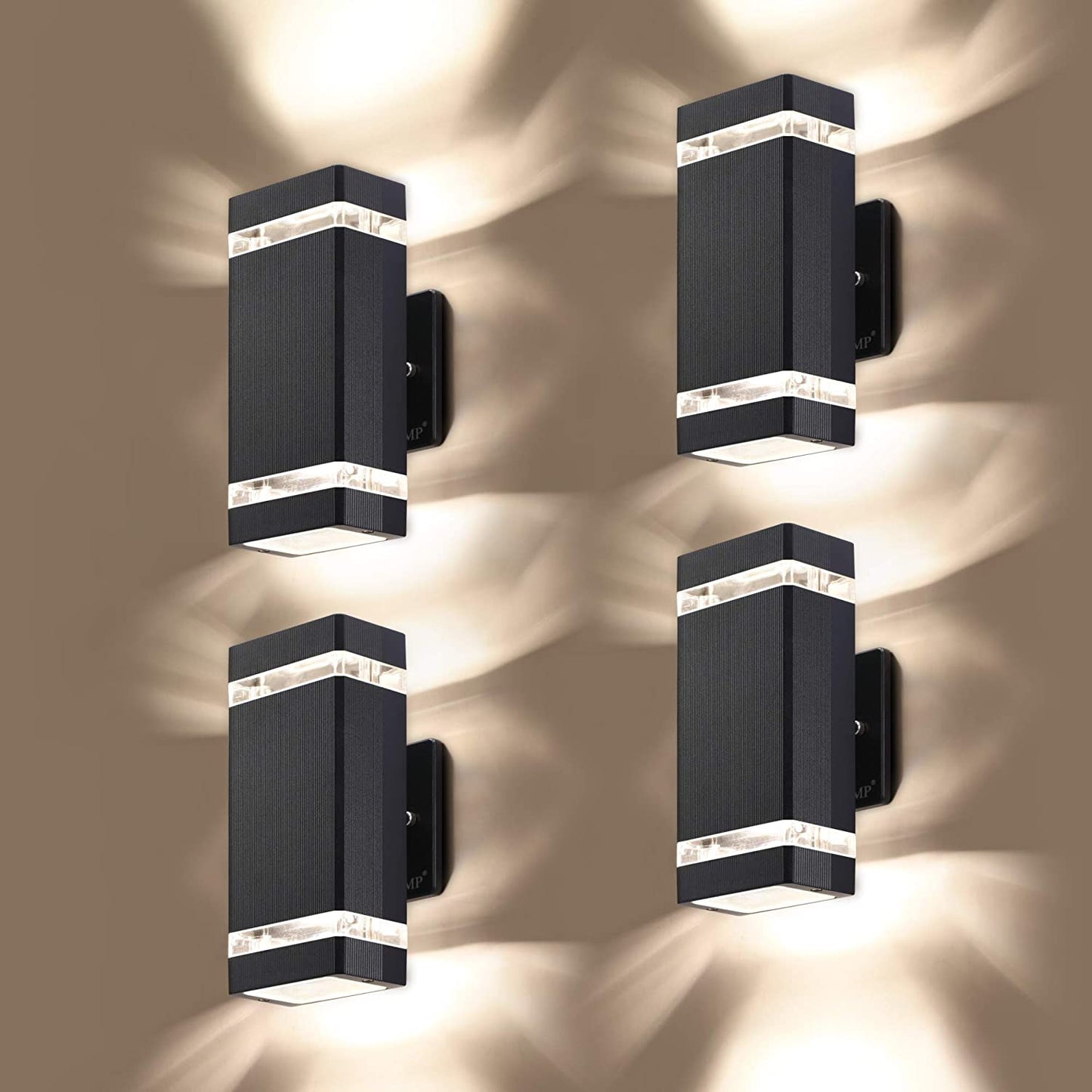 2 Pack LED Square up and down Lights Outdoor Wall Light,Body in Aluminum Waterproof Outdoor Wall Lamps,3000K 5W with Certificate ETL