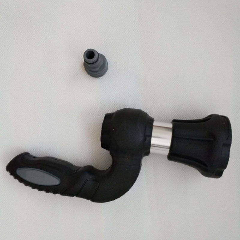 5-Pattern Heavy-Duty Garden Hose Spray Nozzle – Aluminum, High Pressure, Black
