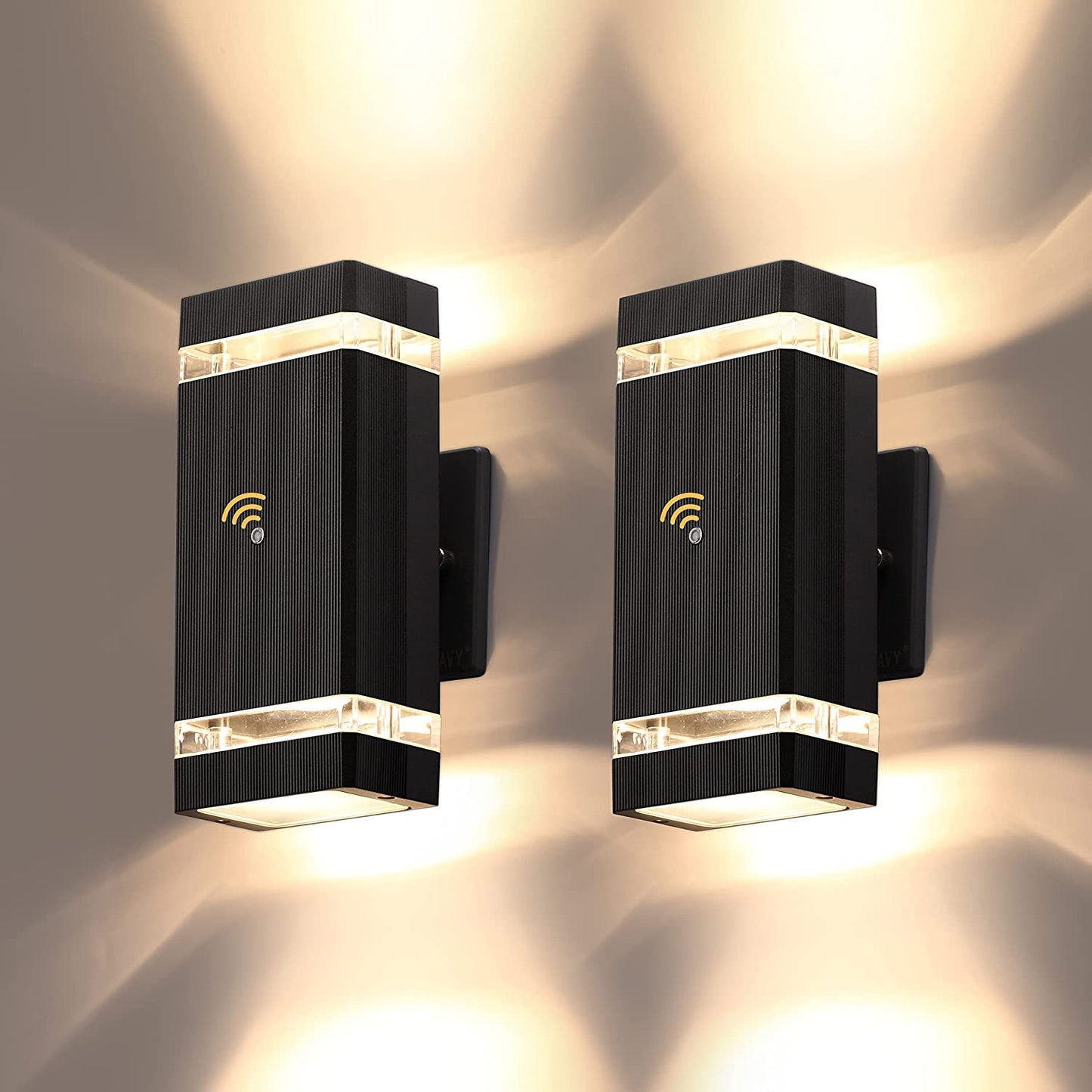 2 Pack LED Square up and down Lights Outdoor Wall Light,Body in Aluminum Waterproof Outdoor Wall Lamps,3000K 5W with Certificate ETL