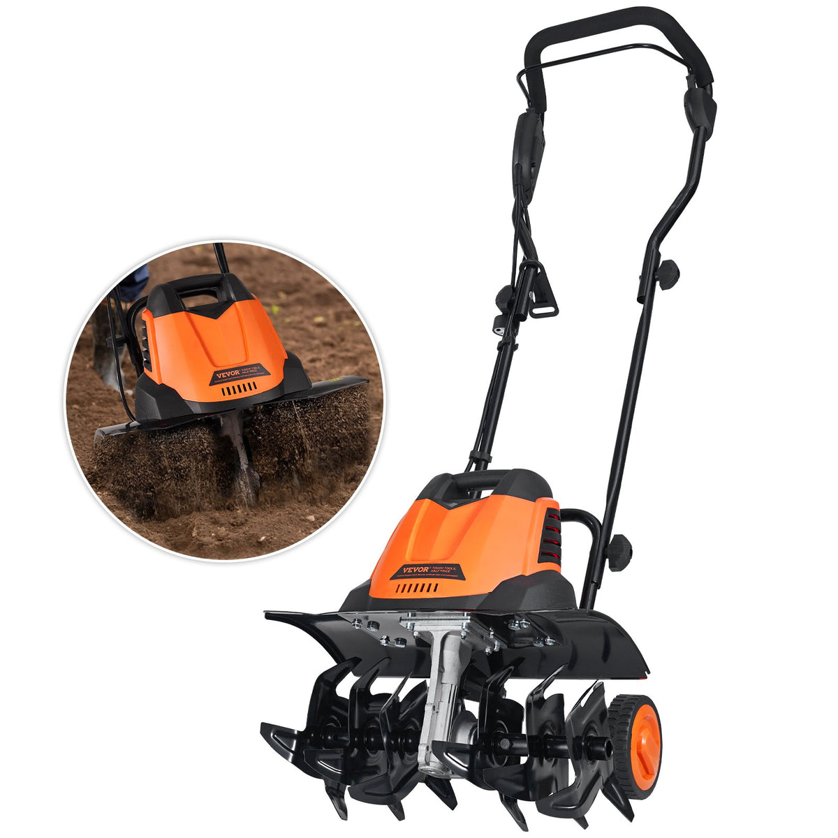 12-Amp Electric Garden Tiller - 18" Width, 4" Depth Cultivator