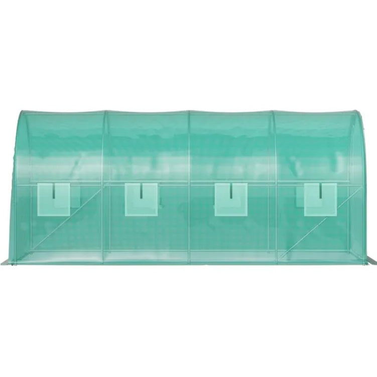 Walk-In Tunnel Greenhouse with 8 Roll-Up Windows, 14.8 ft