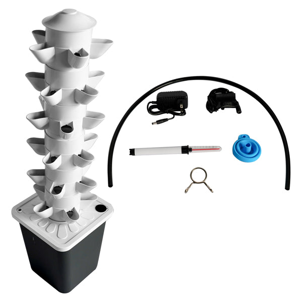30-Plant Vertical Hydroponic Growing System Tower - Indoor Outdoor Garden Kit