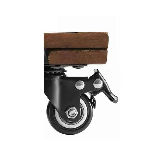 12-Inch Square Wooden Plant Caddy with Easy-Move Casters