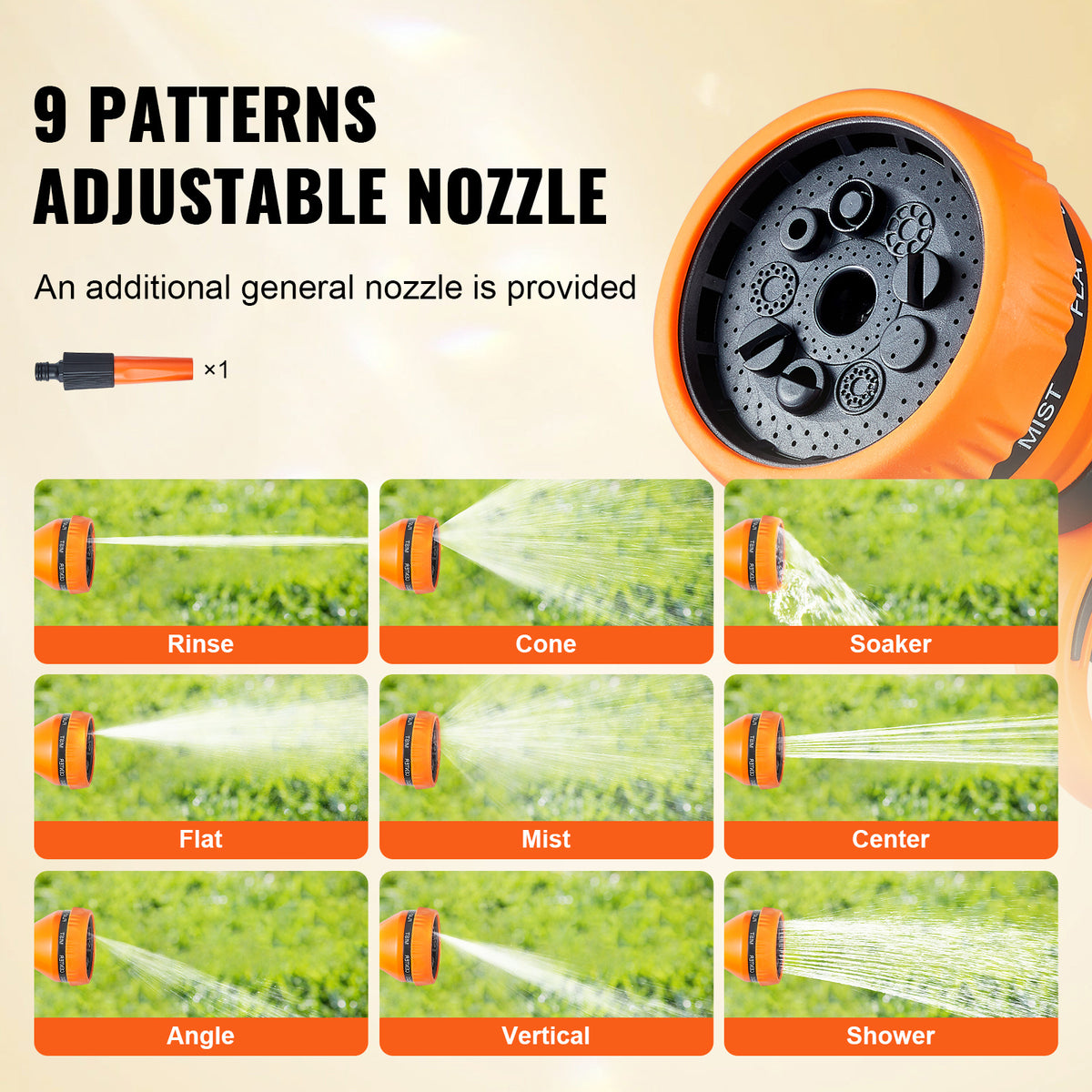 Retractable Hose Reel 100ft Auto Rewind Wall Mount with Nozzle