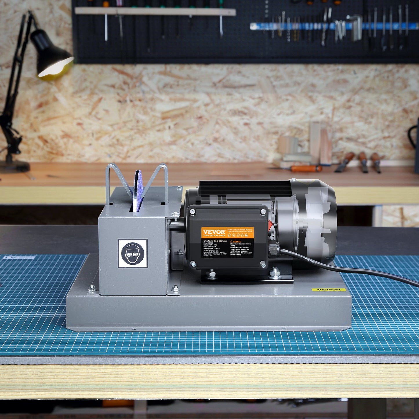 VEVOR 500W Lawn Mower Blade Sharpener with 7" Ceramic Wheel