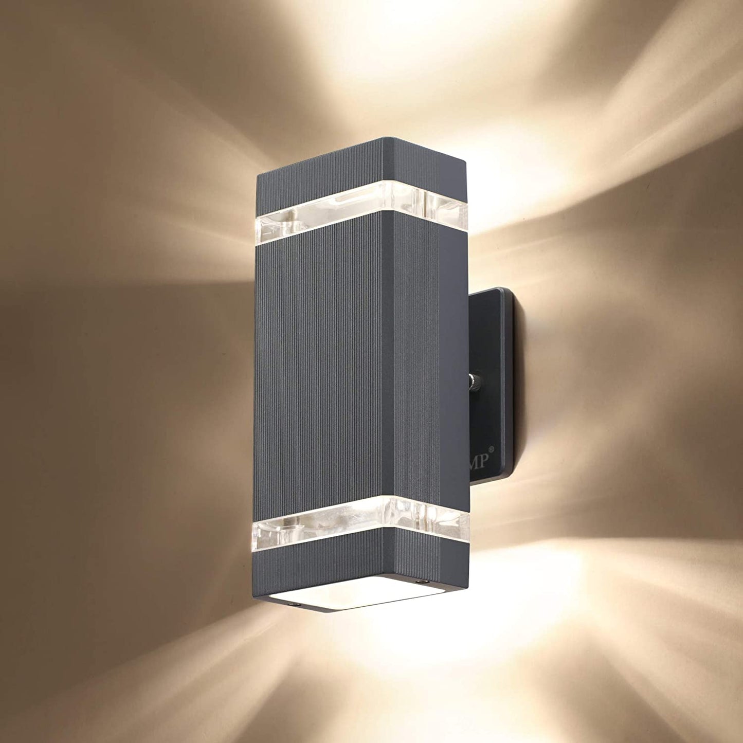 2 Pack LED Square up and down Lights Outdoor Wall Light,Body in Aluminum Waterproof Outdoor Wall Lamps,3000K 5W with Certificate ETL