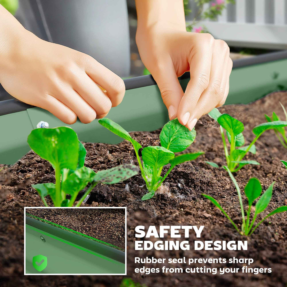 2-Piece Galvanized Raised Garden Bed Set, 7 x 3 Ft, Green