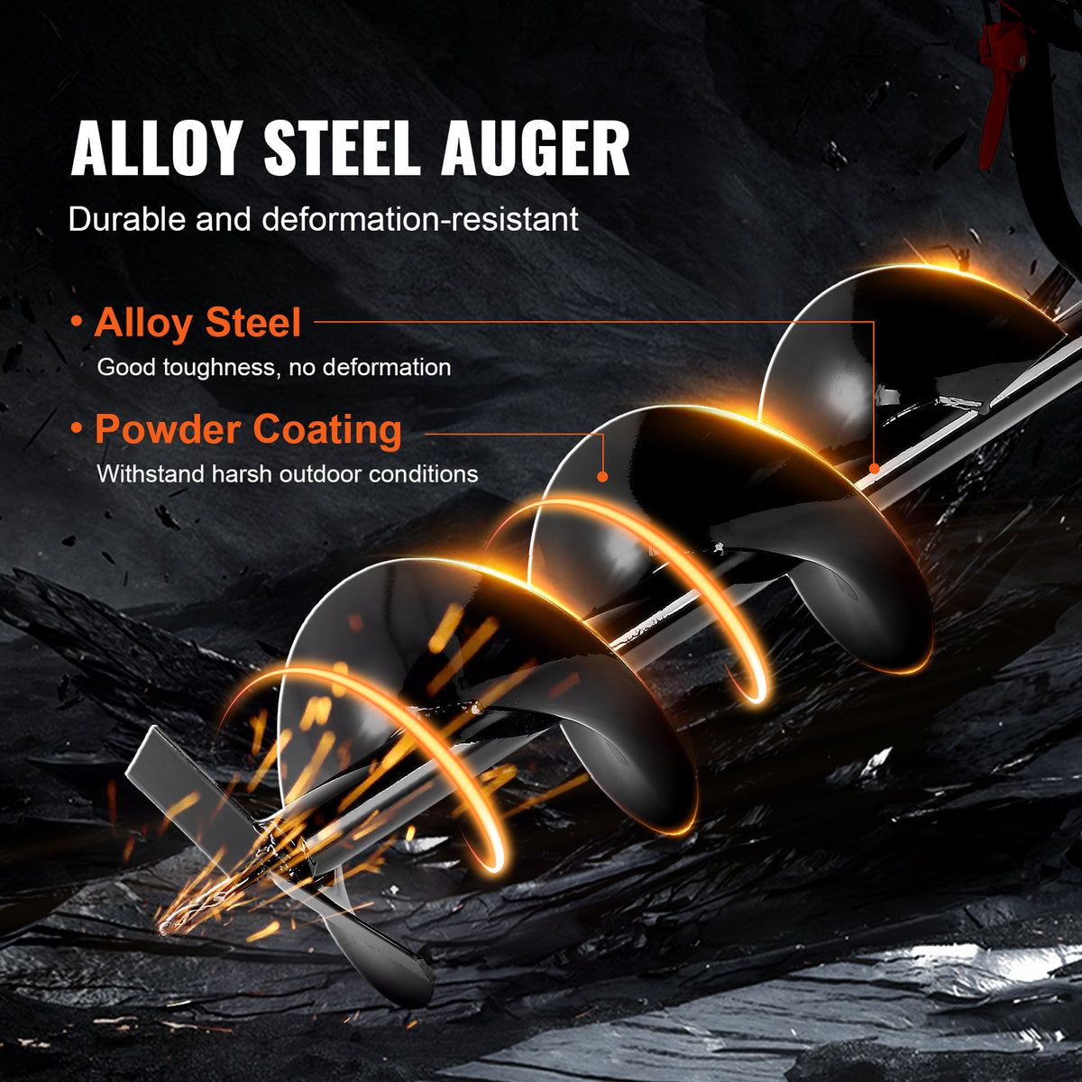 43cc Gas Post Hole Digger with 6-Inch x 30-Inch Auger Bit
