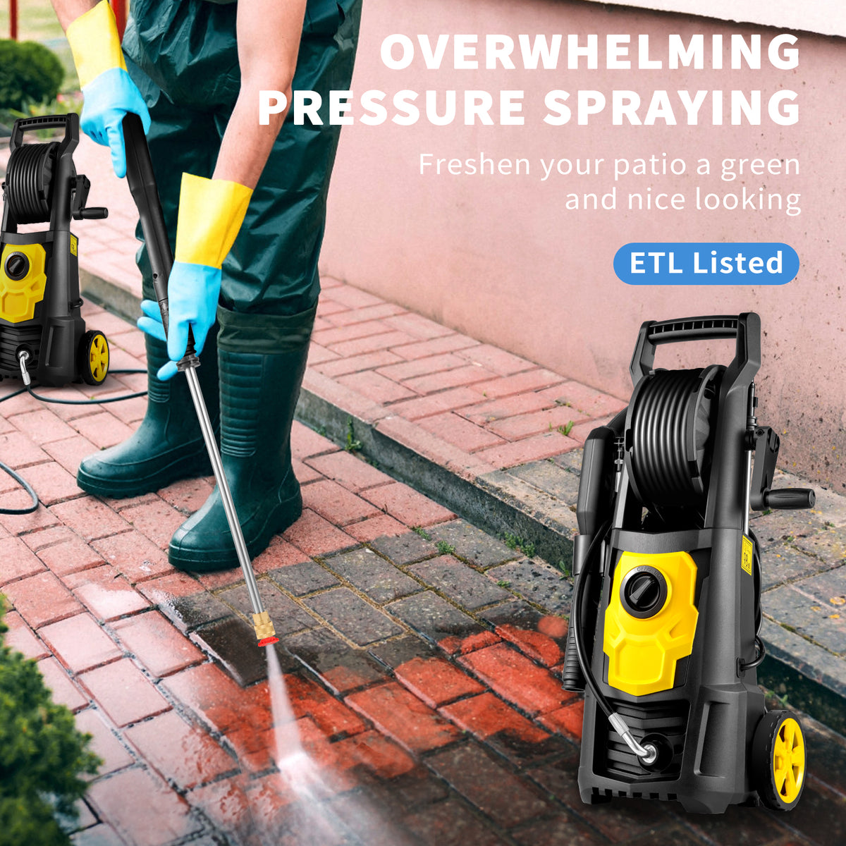 2000 PSI Electric Pressure Washer with 30 ft Hose