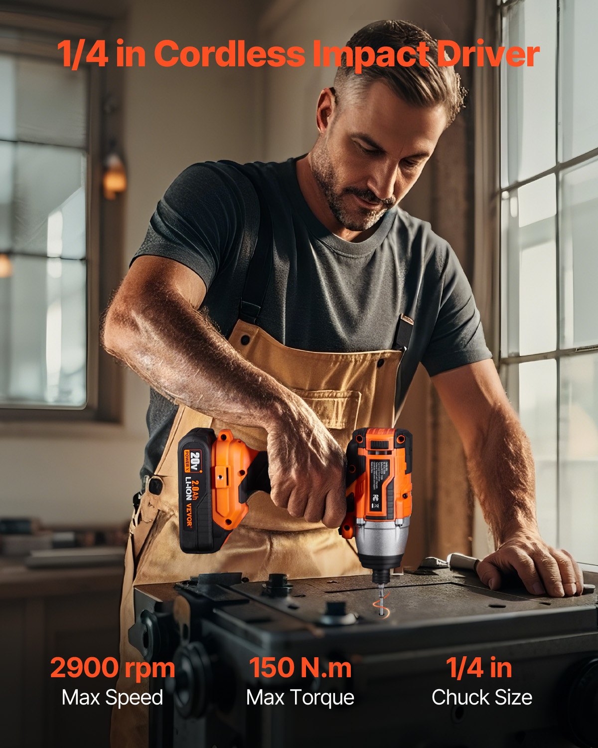 VEVOR 20V Brushless Cordless 2-Tool Drill & Impact Driver Combo Kit with Batteries