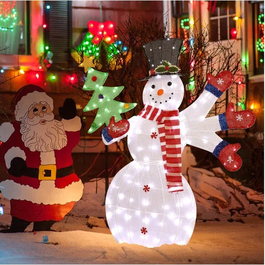 LED Lighted Snowman Christmas Decoration - 170 Lights Outdoor Yard Display