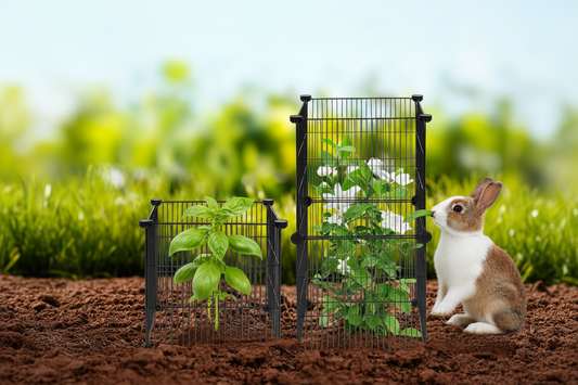 Stackable Metal Plant Cages 15.35" – 5 Pack Adjustable Garden Protectors