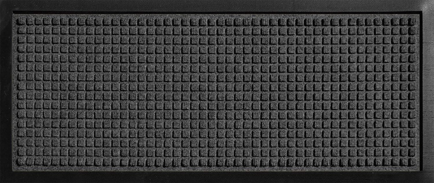 Hudson Exchange (15"X34", Navy) Waterhog Classic Boot Tray Floor Mat with Rubber Border