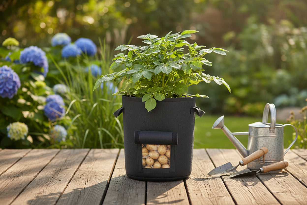 10 Gallon Fabric Potato Grow Bags with Harvest Window for Patios, Balconies, and Small Gardens