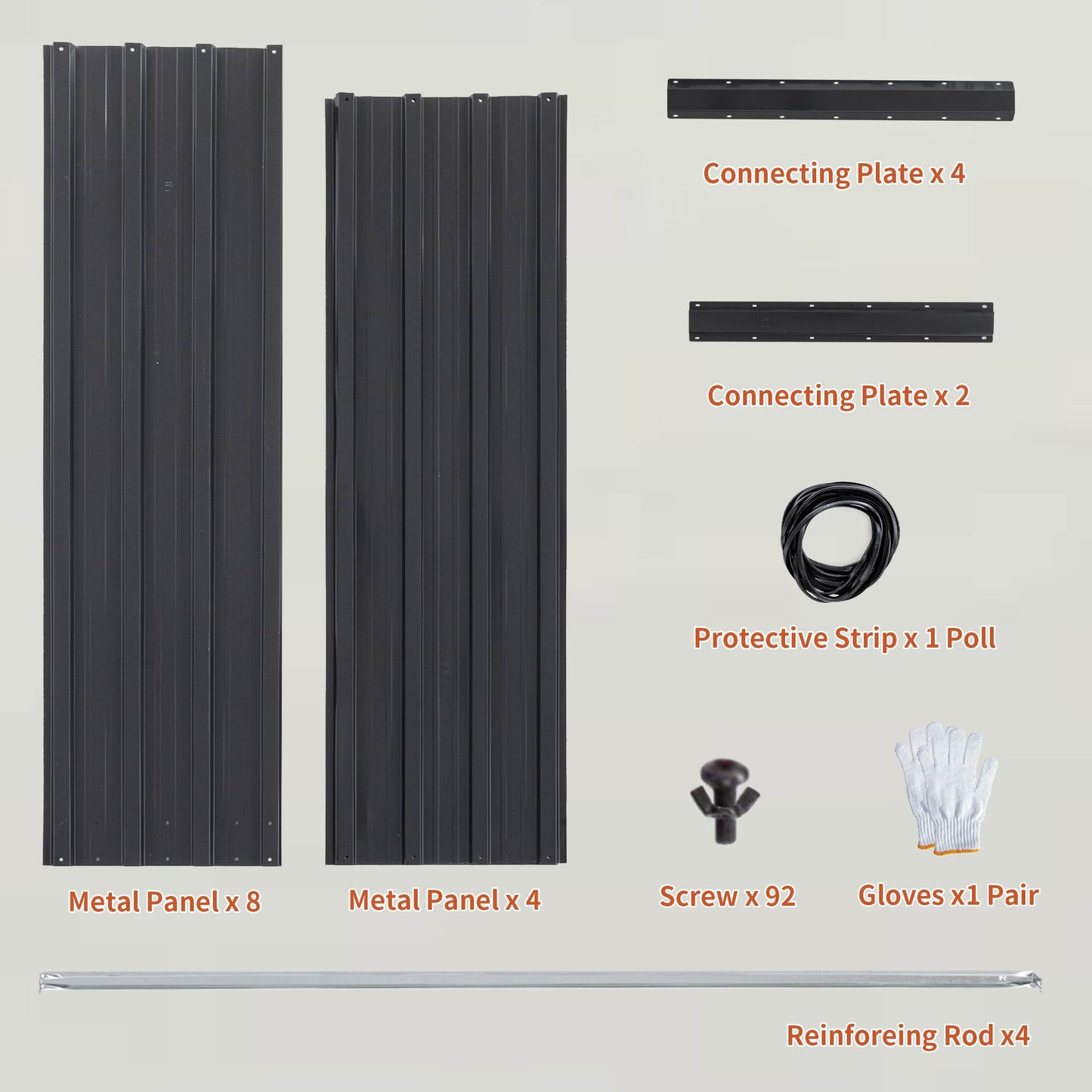 Galvanized Raised Garden Bed Kit - Heavy Duty Metal Planter Bed - Black