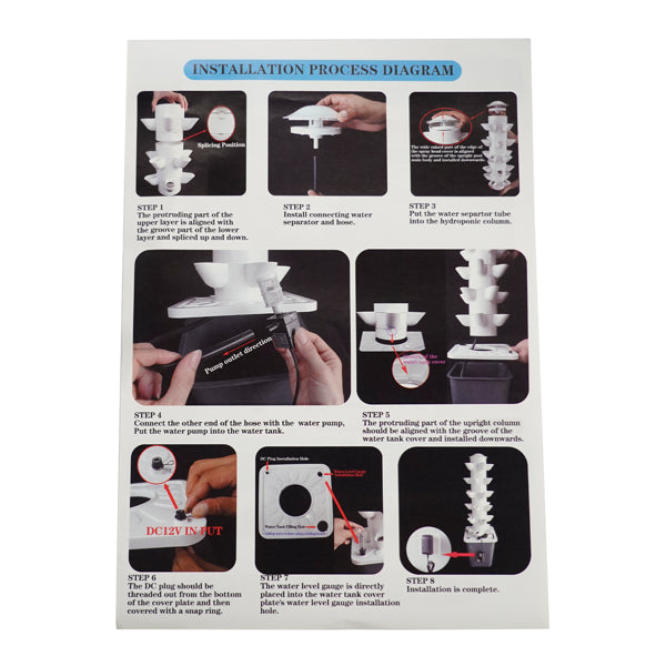 Black Hydroponic Planting System – 30-Plant Vertical Tower Garden