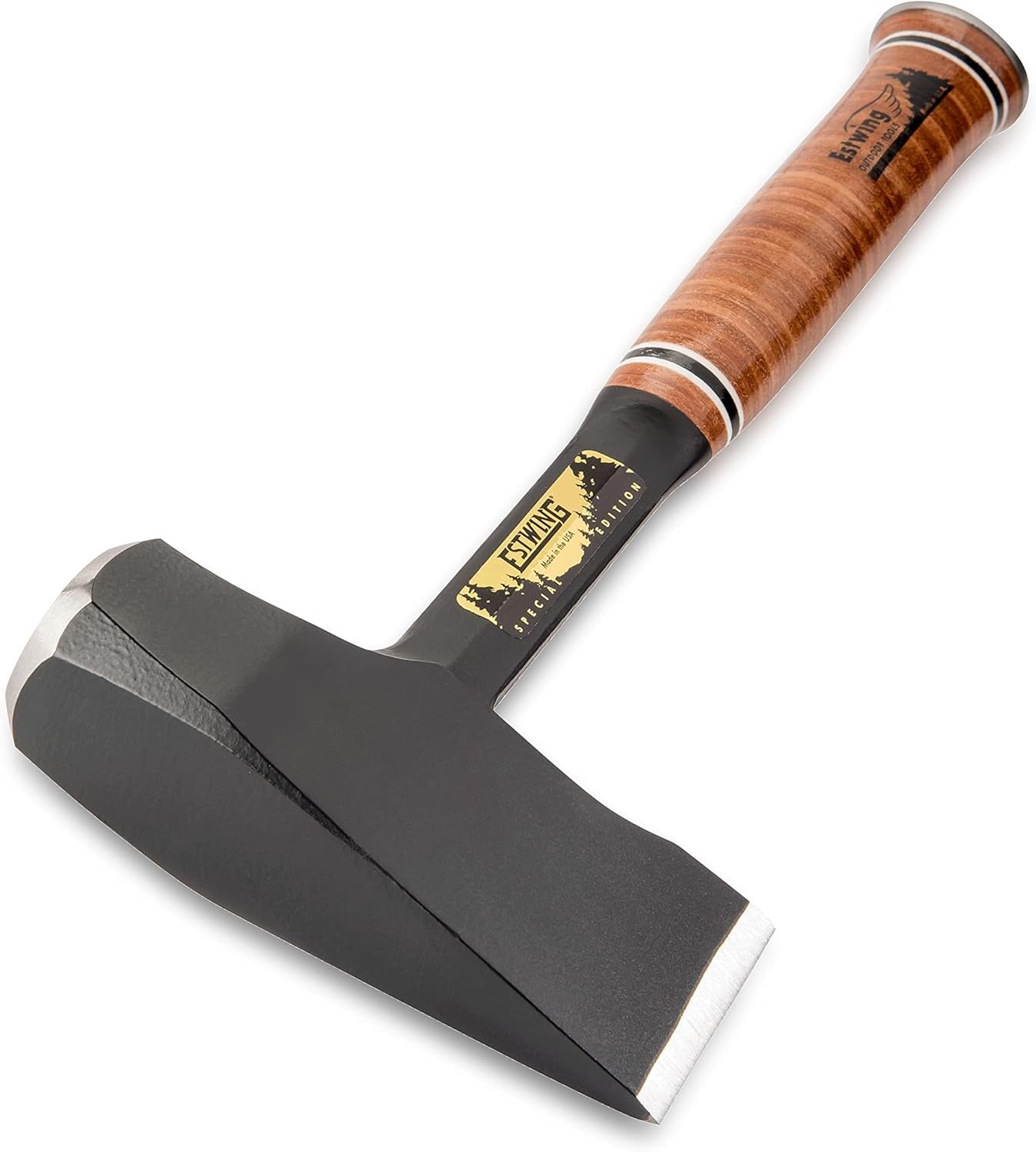 Special Edition Fireside Friend - Leather 14" Wood Splitting Maul with Forged Steel Construction & Genuine Leather Grip