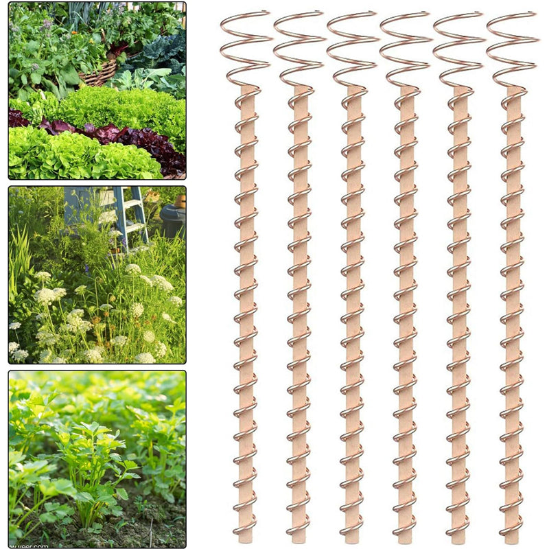 8-Pack Copper Electroculture Garden Stakes & 3 Spatula Tools for Raised Beds