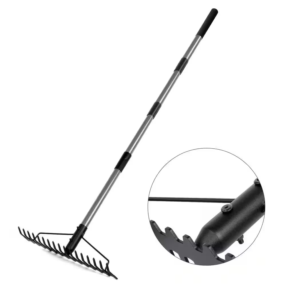 63 In. Steel Handle 17-Tine Bow Rake