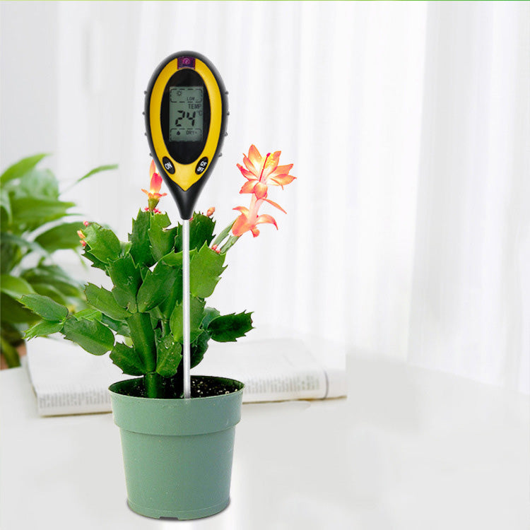 4-in-1 Digital Soil Tester - pH Moisture Temperature Sunlight Meter