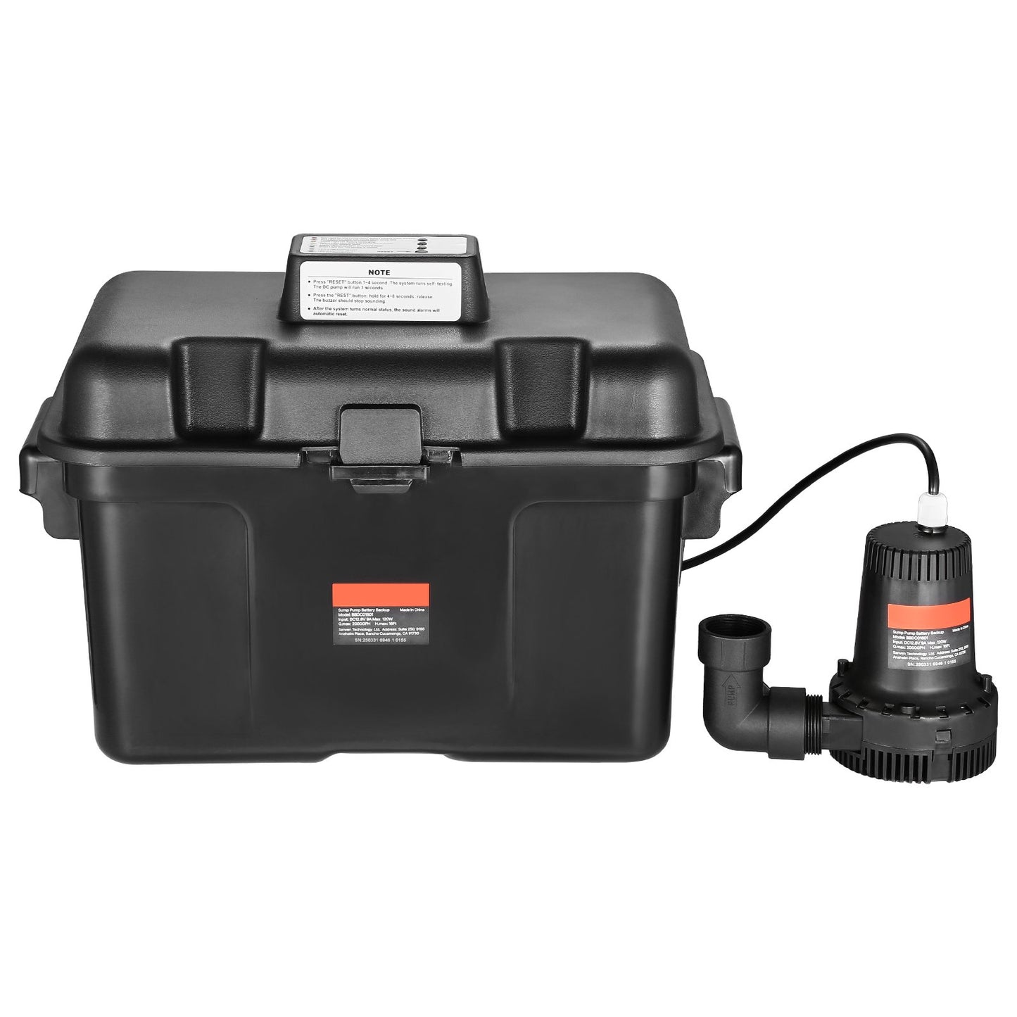 2000 GPH Battery Backup Sump Pump System with Smart Controller