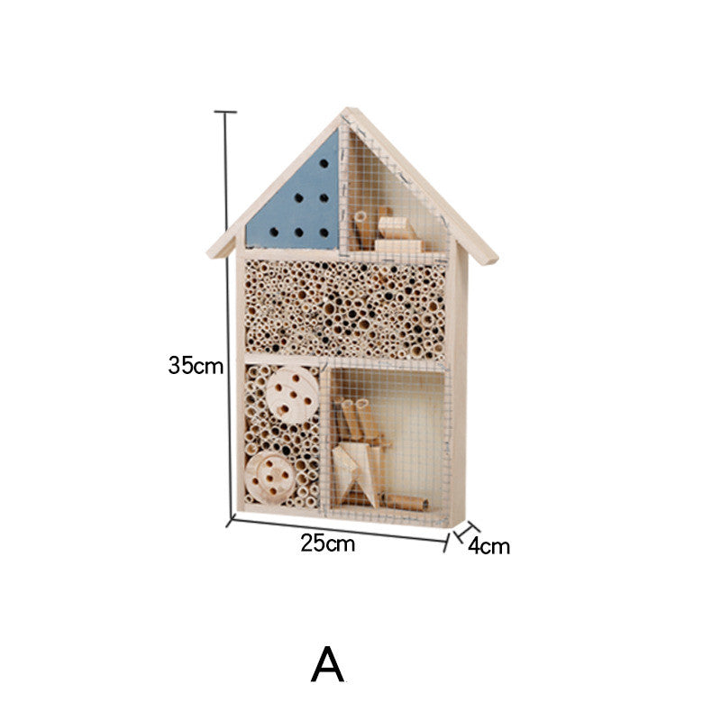 Mason Bee House & Insect Hotel | Handcrafted Pine Pollinator Habitat for Garden