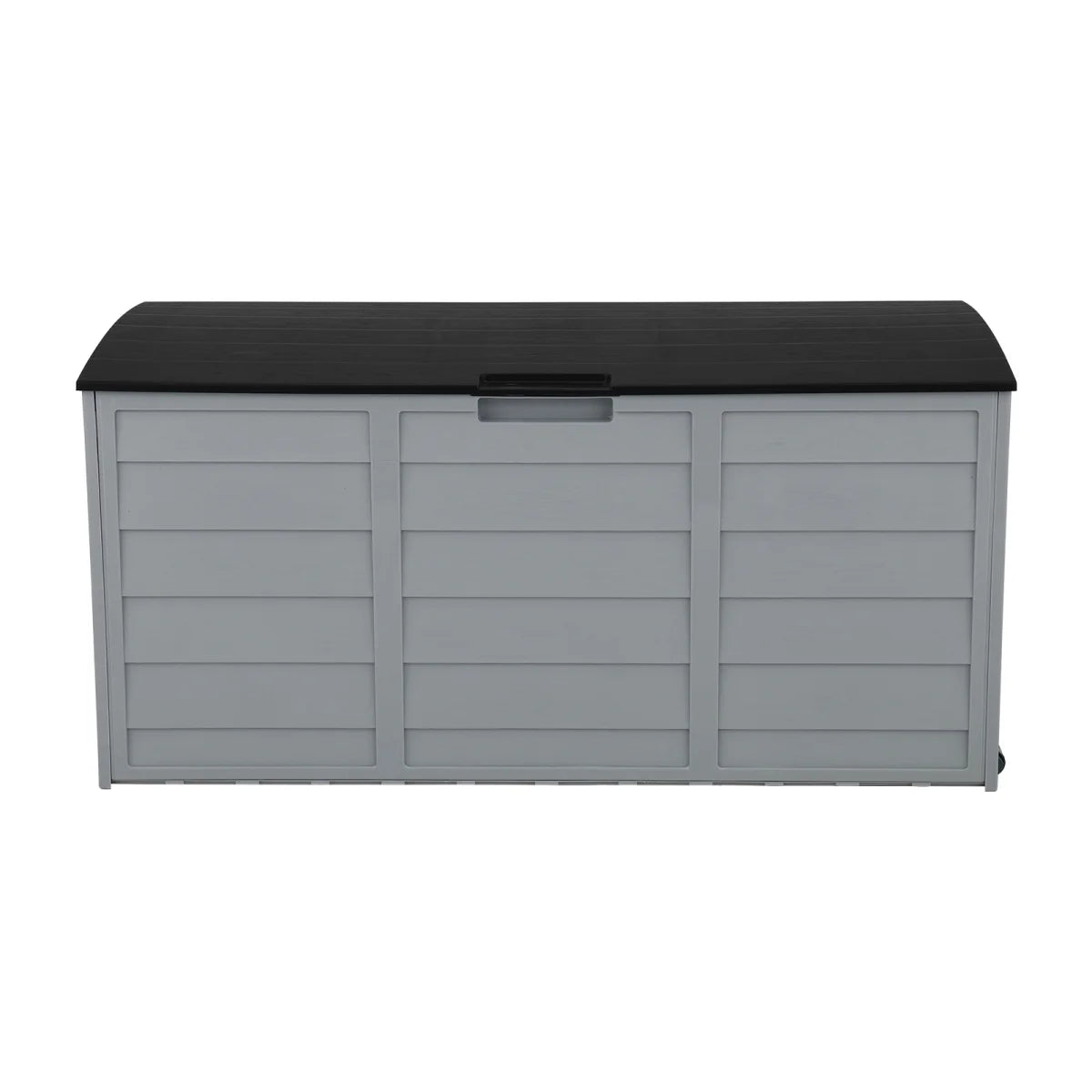 75 Gallon Plastic Yard Storage Box with 2 Wheels & Lockable Seat, Outdoor Storage Deck Box Chest for Backyard, Porch, Patio, Garden, All-Weather Storage Container for Tools, Toys, Brown