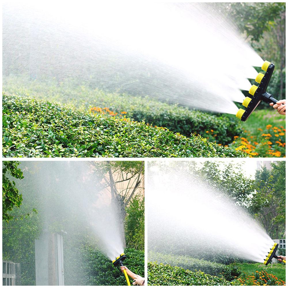 3 or 5-Outlet Adjustable Garden Sprinkler – High-Pressure Mist, Universal Hose Fit