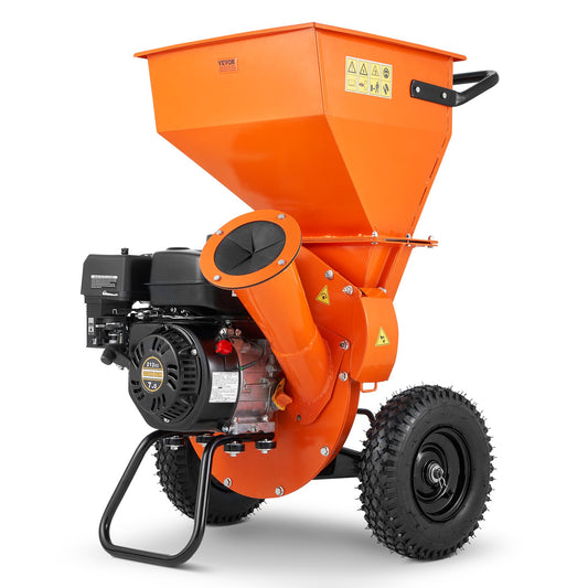 3-in-1 Gas Wood Chipper Shredder Mulcher for 3 Inch Branches with 7HP Engine