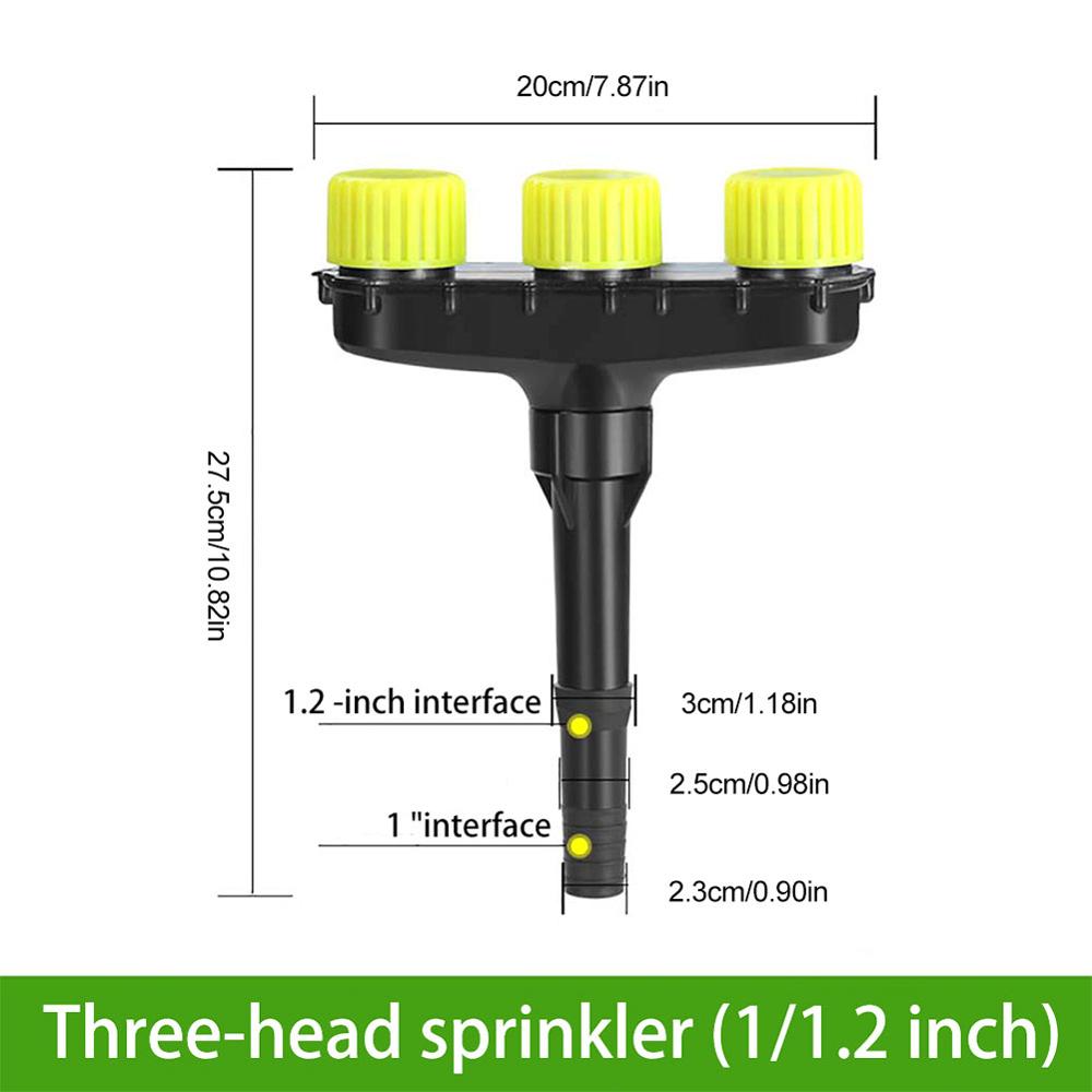 3 or 5-Outlet Adjustable Garden Sprinkler – High-Pressure Mist, Universal Hose Fit