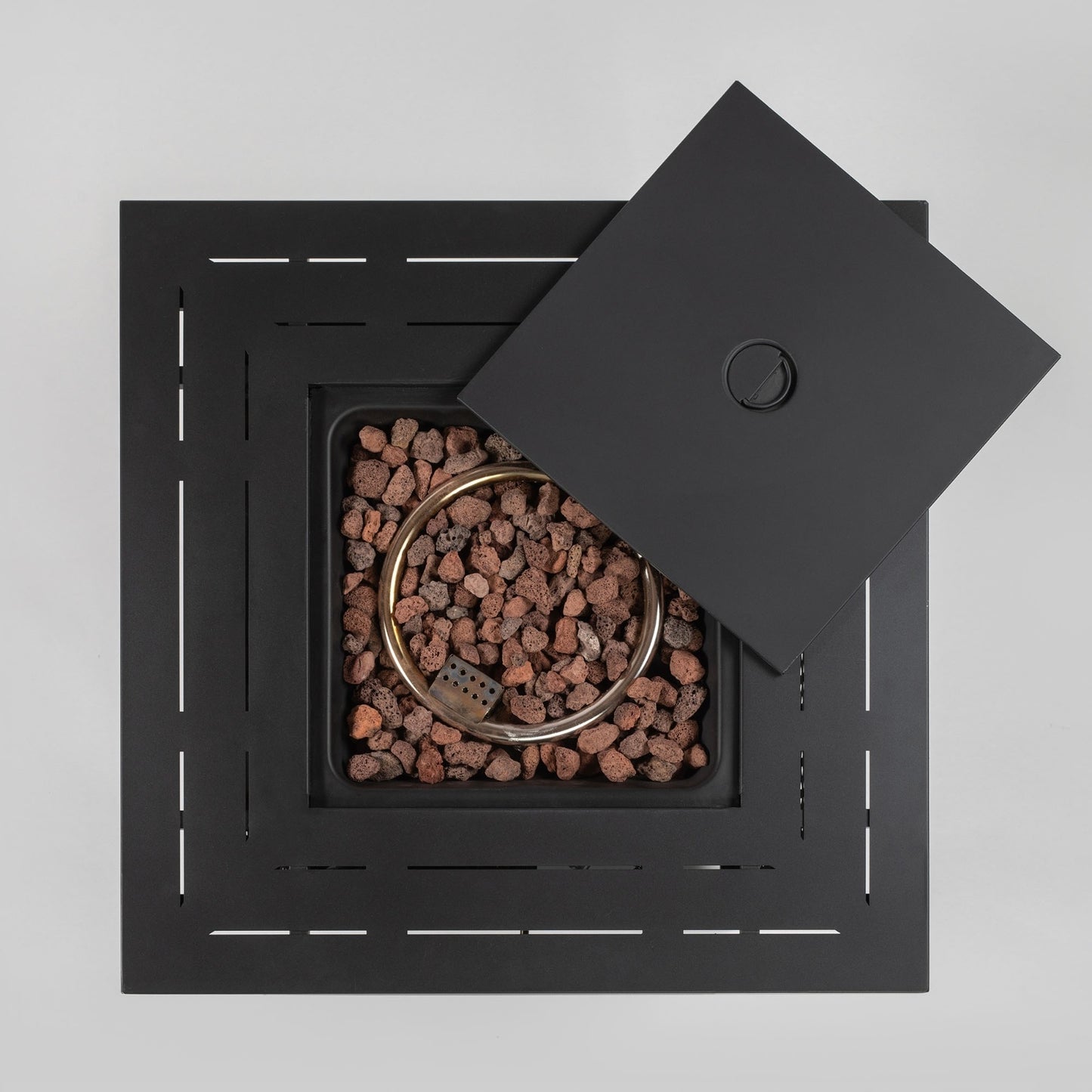 28" Wicker Square Fire Pit Table - 40000 BTU Propane Outdoor Patio