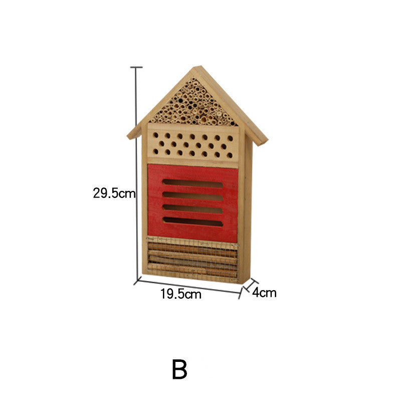 Mason Bee House & Insect Hotel | Handcrafted Pine Pollinator Habitat for Garden