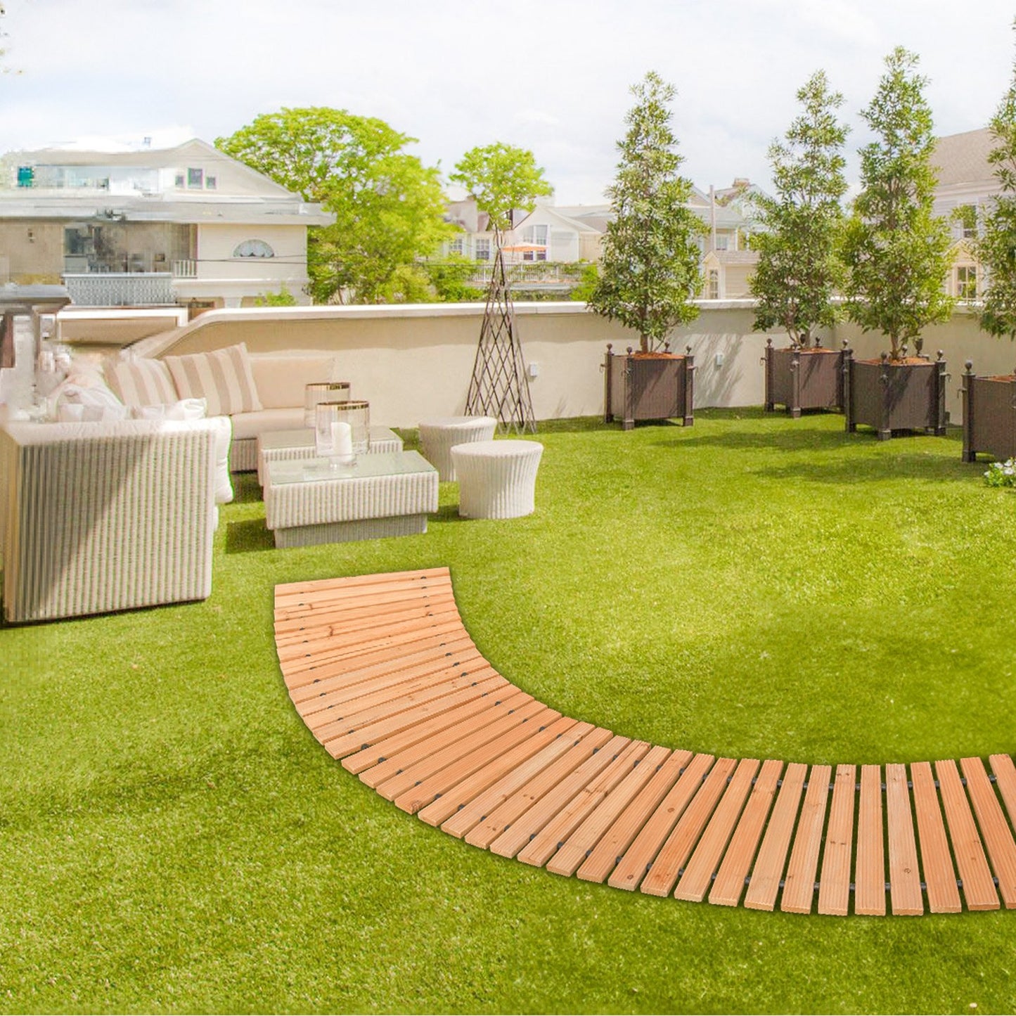 Roll-Out Cedar Garden Pathway | Weather-Resistant, Non-Slip Walkway