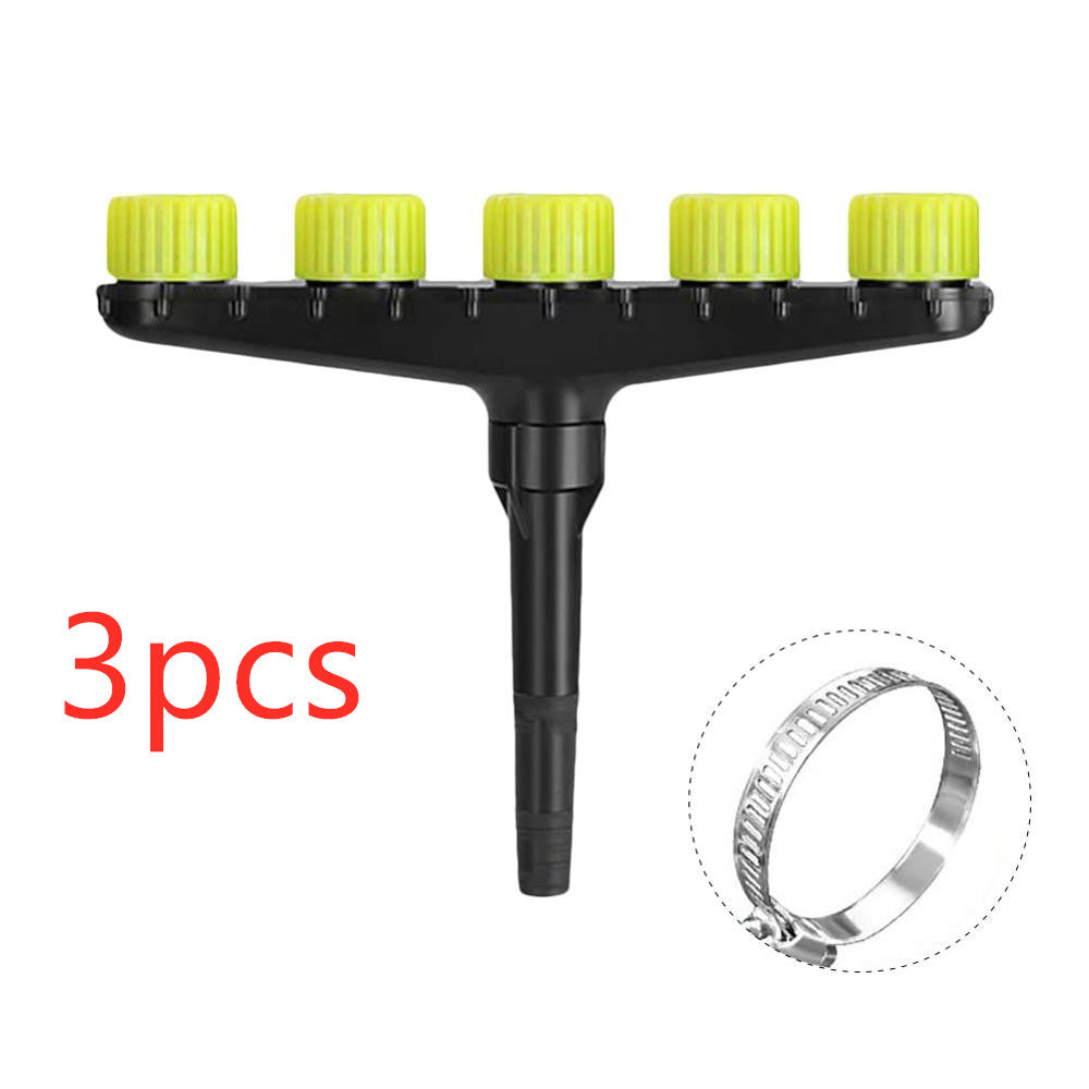 3 or 5-Outlet Adjustable Garden Sprinkler – High-Pressure Mist, Universal Hose Fit