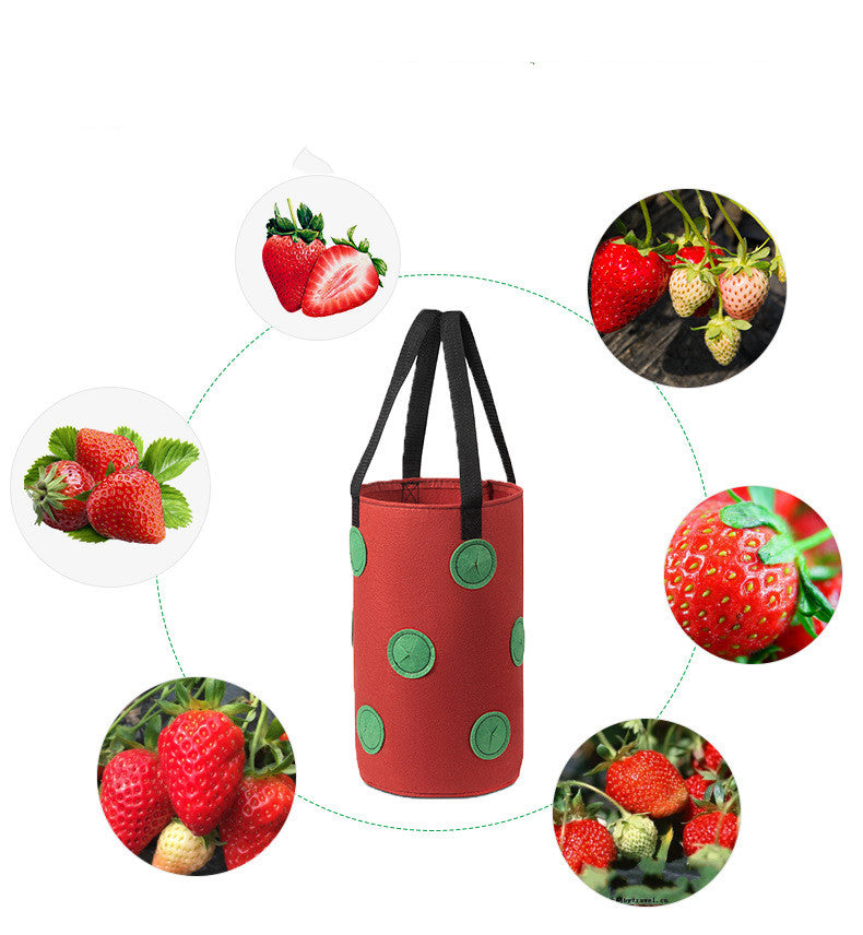 Hanging Strawberry Grow Bag with 13 Planting Pockets - Vertical Garden Planter