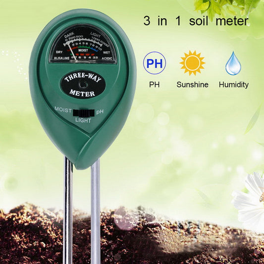 3-in-1 Soil Tester - pH, Moisture & Light Meter for Gardens