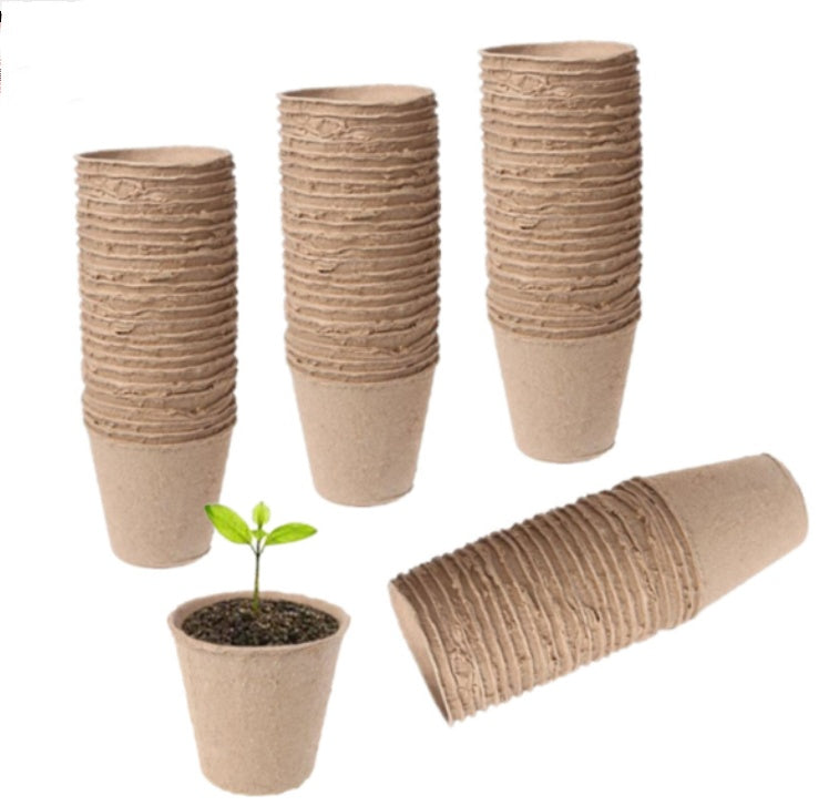 Biodegradable Peat Seedling Starter Pots – 6cm Round, Bulk Pack