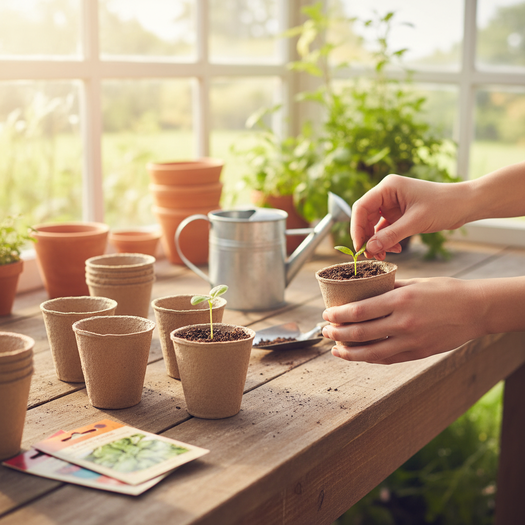 Biodegradable Peat Seedling Starter Pots – 6cm Round, Bulk Pack