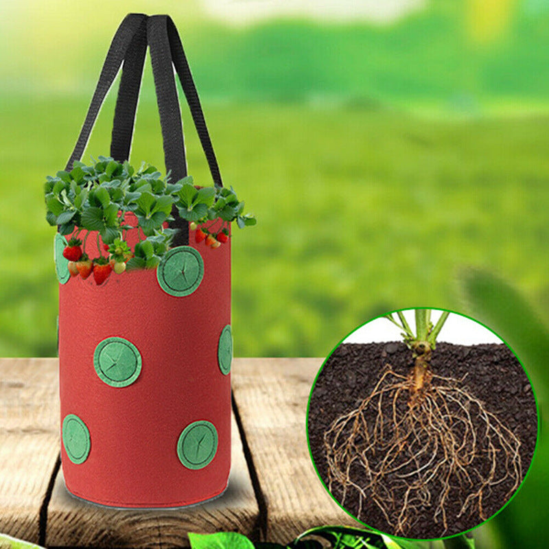 Hanging Strawberry Grow Bag with 13 Planting Pockets - Vertical Garden Planter