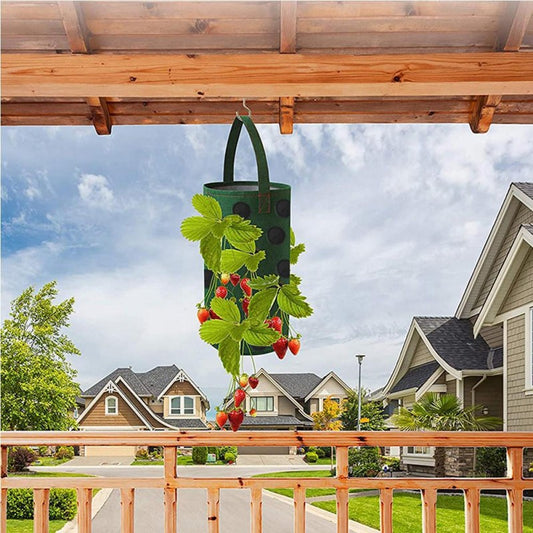 Hanging Strawberry Grow Bag with 13 Planting Pockets - Vertical Garden Planter
