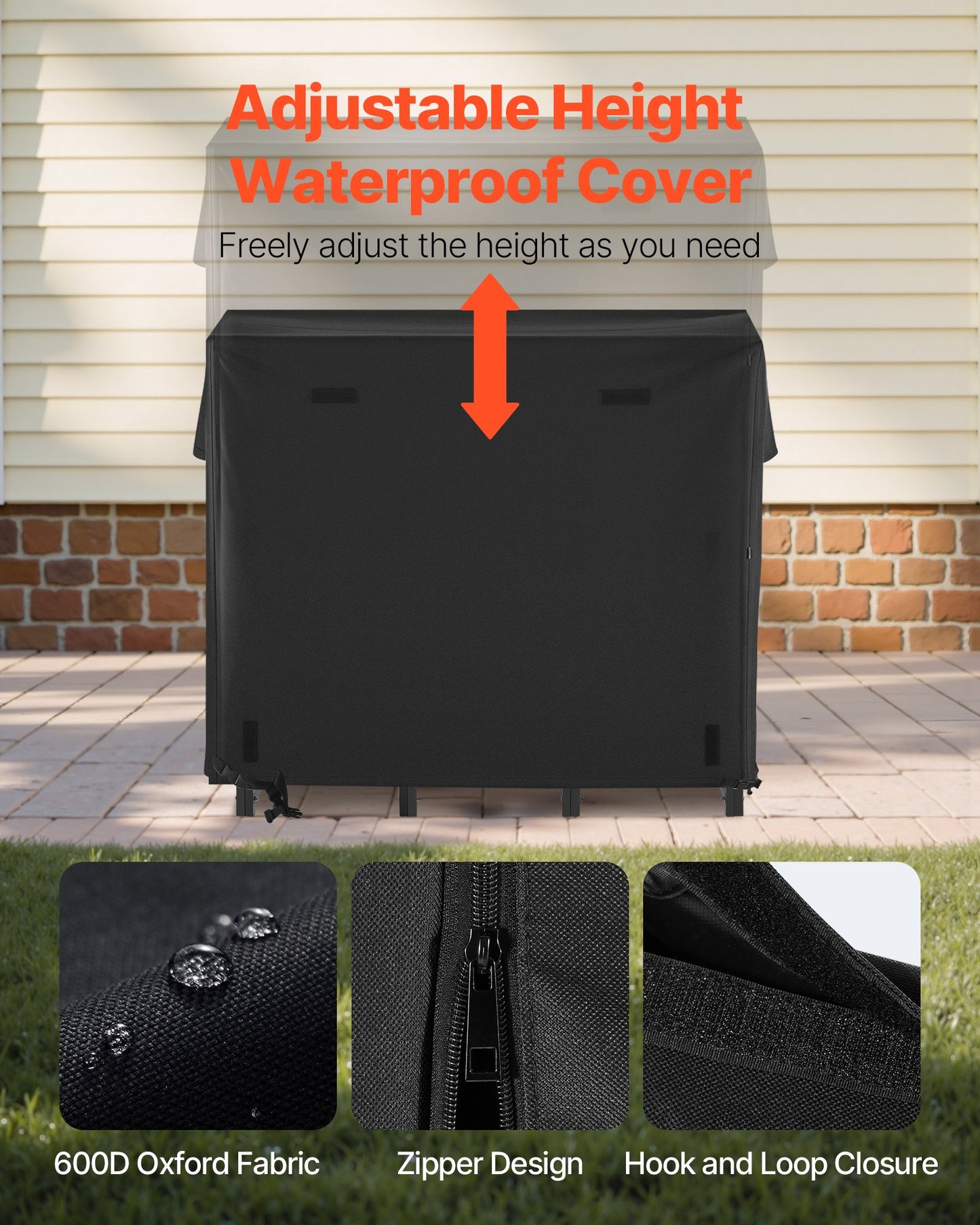 4 ft Heavy-Duty Steel Firewood Rack with Waterproof Cover – Holds 1/4 Cord