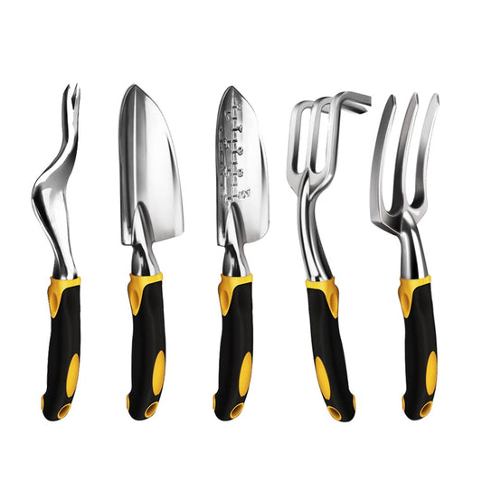 5-Piece Garden Hand Tool Set with Ergonomic Handles for Planting & Weeding