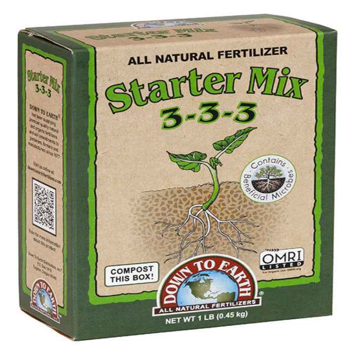 Down To Earth Starter Mix 3-3-3 with Mycorrhizae, 1 lb