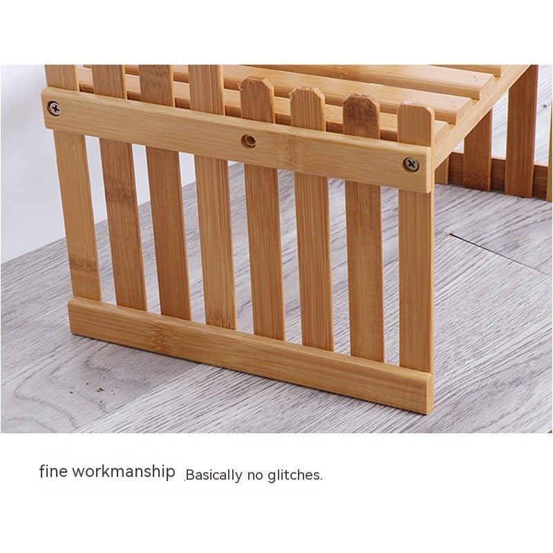 Bamboo Desktop Plant Stand – Multi-Tier Succulent Display Shelf for Office