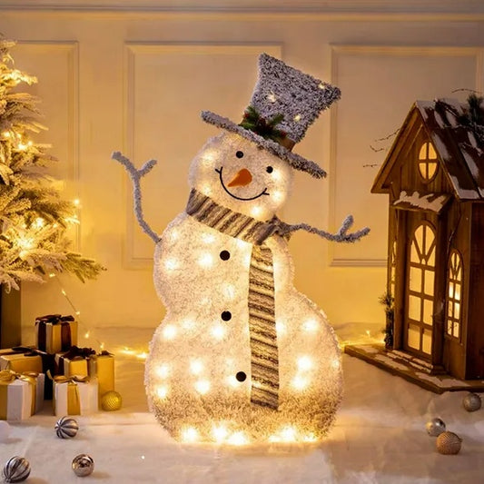 LED Lighted Christmas Snowman Decoration 32" Outdoor Indoor with Warm Lights
