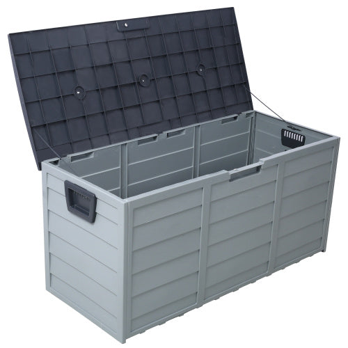 75-Gallon Resin Deck Box with Wheels – Weatherproof Outdoor Storage