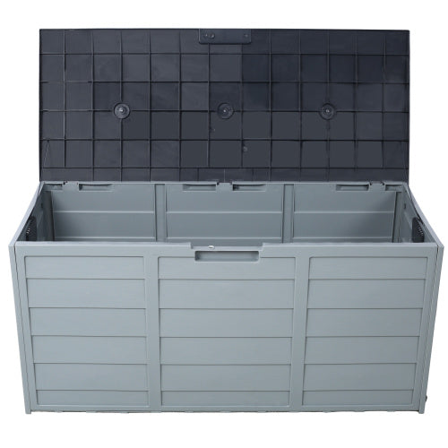75-Gallon Resin Deck Box with Wheels – Weatherproof Outdoor Storage